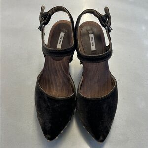 Miu Miu Black Velvet Heels